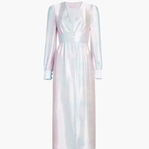 Hill House Other - NWOT Hill House Home Tati Duster Mulberry Silk Rainbow Pastel Tie Dye Robe